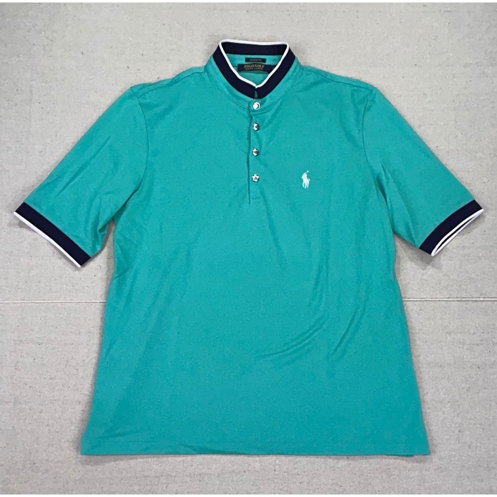Polo Golf Ralph Lauren Womens Large Mandarin Blade Collar Polo Shirt Pima Cotton